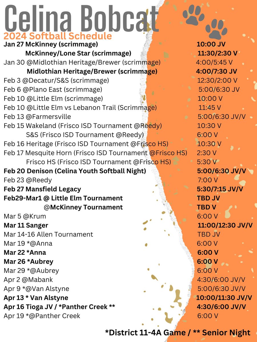 Save the Date! Check us out this season! <a href="/CelinaISD/">Celina ISD</a>