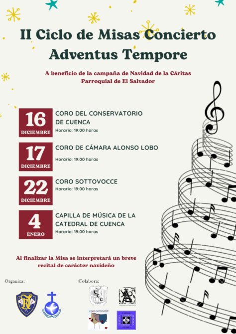 Próximo concierto II Ciclo de Misas Concierto Adventus Tempore 17 Diciembre 19h en Iglesia del Salvador #Cuenca @ResucitadoC