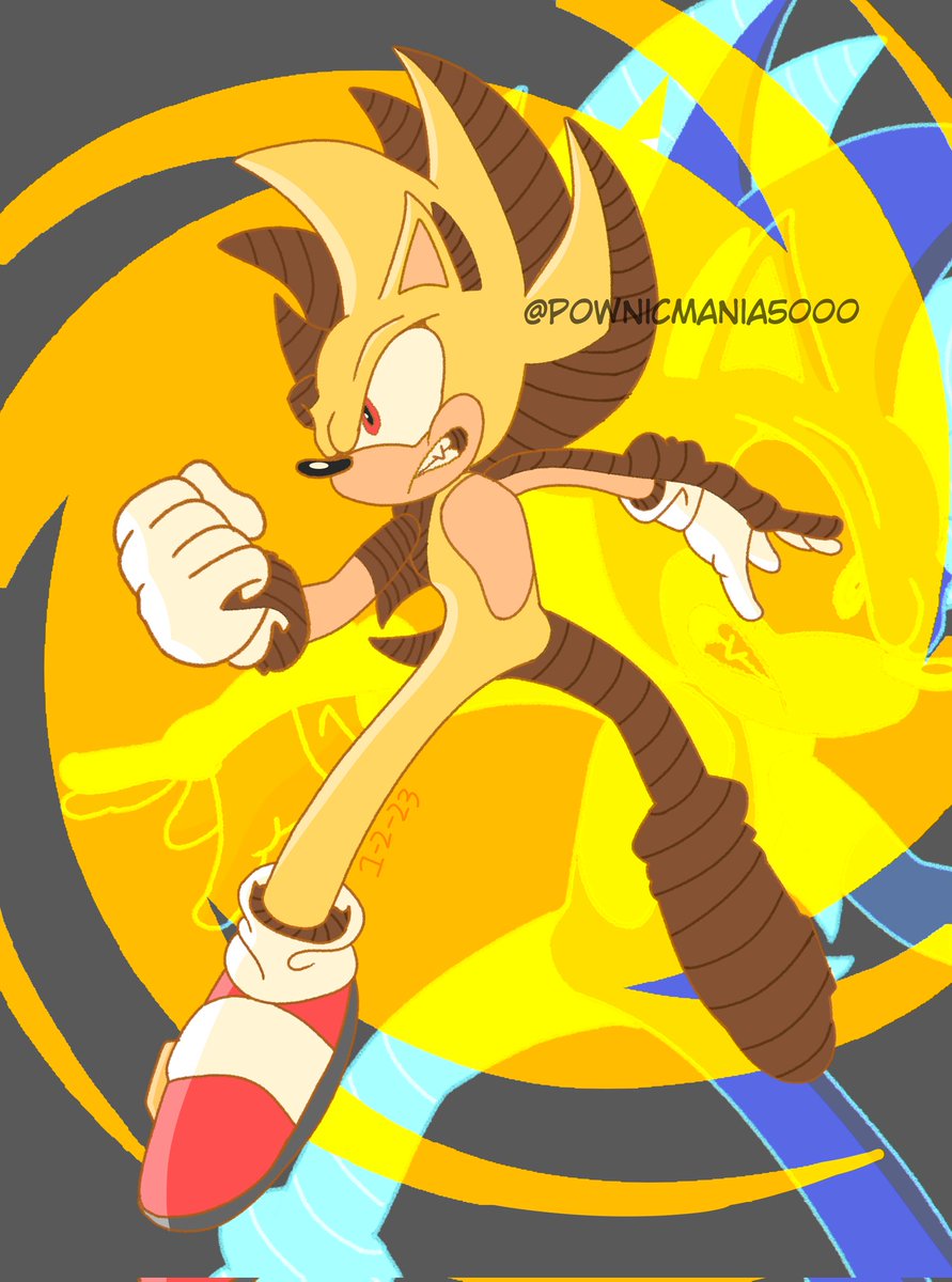 Redraw of Super Sonic's Sonic Channel art in the Riders style that was way back earlier this year