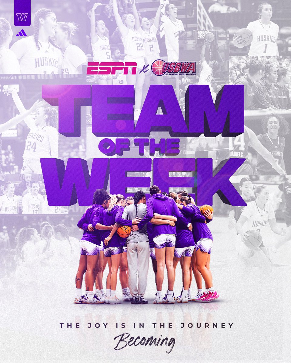 Introducing your ESPN & USBWA Team of the Week 🏆🌟 The joy is in the journey 💜 #Becoming x #DawgFight