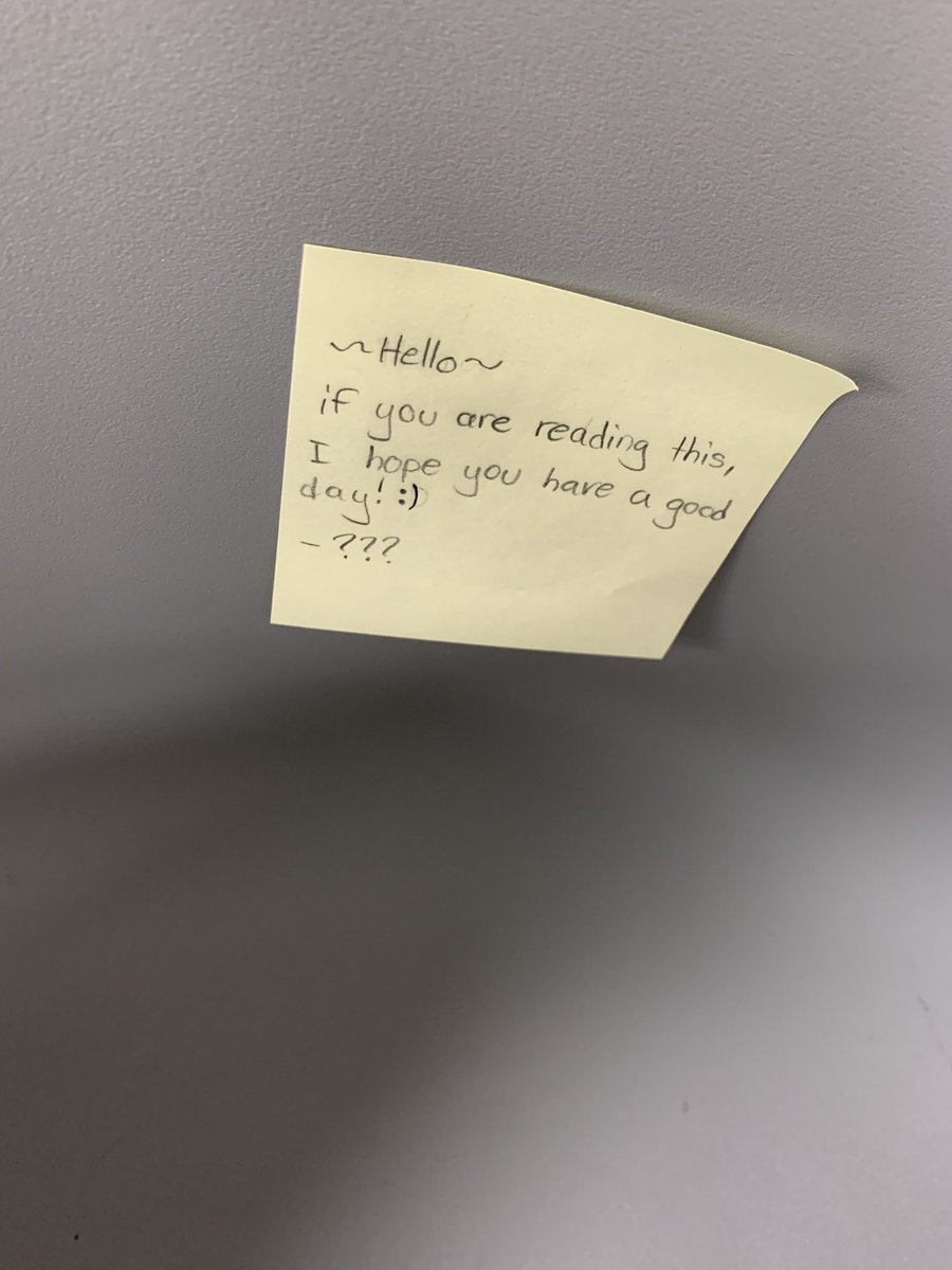 A random act of kindness can brighten someone’s day. I LOVE that a student left this note for the next person. 
#HMSRaiderPride