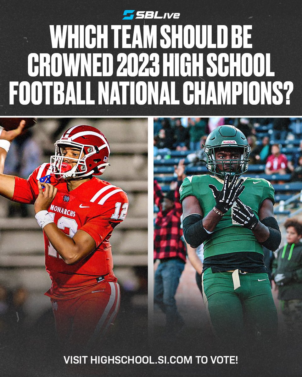 DeSoto gets to make one last case for the No. 1️⃣ spot on our Power 2️⃣5️⃣ this weekend. Would a state title win be enough to edge by Bishop Gorman, Mater Dei or Chaminade-Madonna? 🤔👑

Click the link and vote who you think will end the year on top of ⬇️:
highschool.si.com/national/2023/…