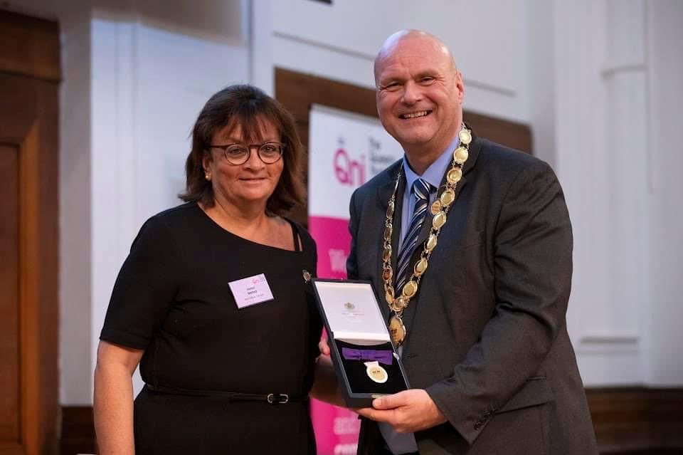 So very proud happy and privileged to receive QNI Fellowship from Professor John Unsworth # thank you Queens Nursing Institute and NLMHP for your support.