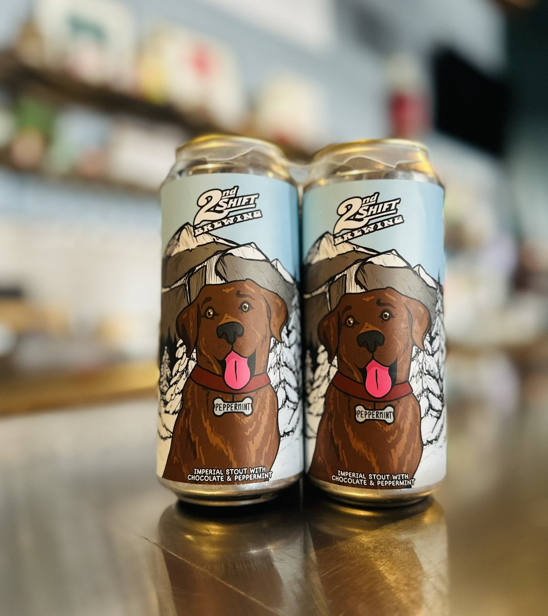 🚨New Stout Release🚨 Peppermint-Imperial Stout w/ Chocolate & Peppermint This beer is strong, sweet & ever the coolest, Peppermint is an homage to one of the best dogs that ever was. Using a new base stout, this beer has rich semi-sweet chocolate notes with just the right