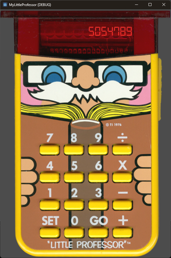 ProfitzTV's tweet image. So what if I recreated the "Little Professor" calculator I had when I was young back in the 80's.
I used a vintage image I found and coded the calculator functions and picked a good font. Completed! :)
#Godot4 #GDScript #TheBaldDev