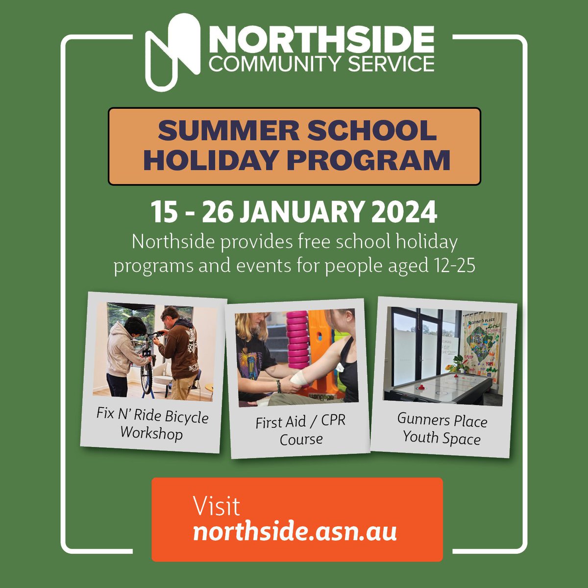 NorthsideACT's tweet image. There's a range of great programs and activities coming up in the school holidays for 12-25 year olds! Find out more at northside.asn.au.