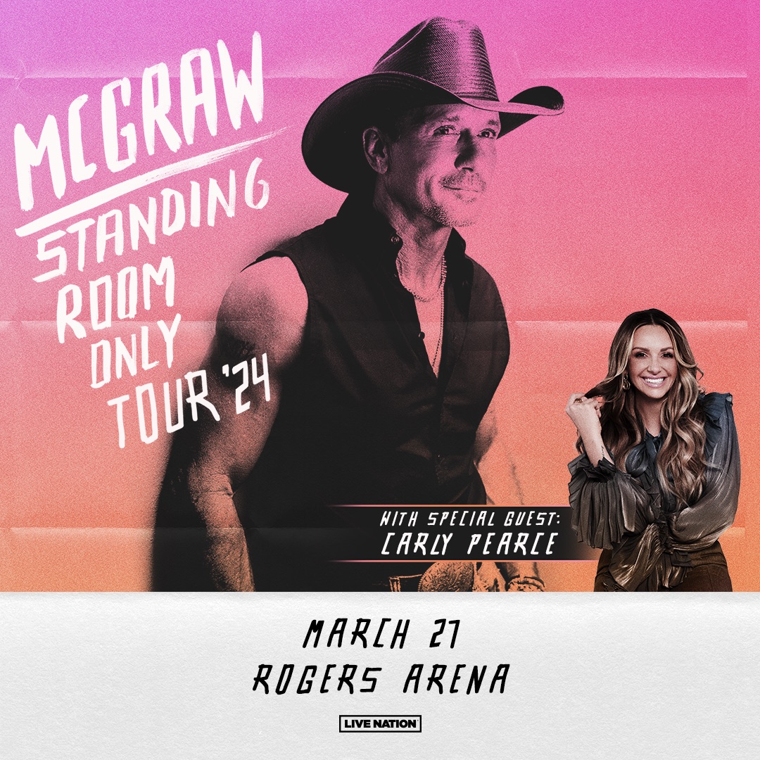 Listen this week to Country Mornings with Stevie De La Rose for your chance to WIN one of three pairs of tickets to see Tim McGraw at Rogers Arena on March 27! Get show details: country1071.com/events/live-na…