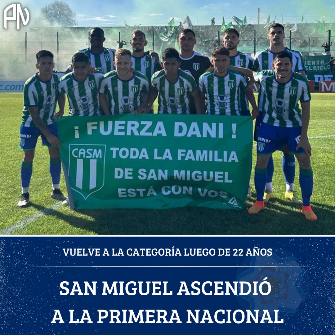 Primera Nacional on X: 🏆🔝 San Miguel ASCENDIÓ a la Primera Nacional.  Vuelve a la categoría tras 22 AÑOS. 🔝🔥  / X