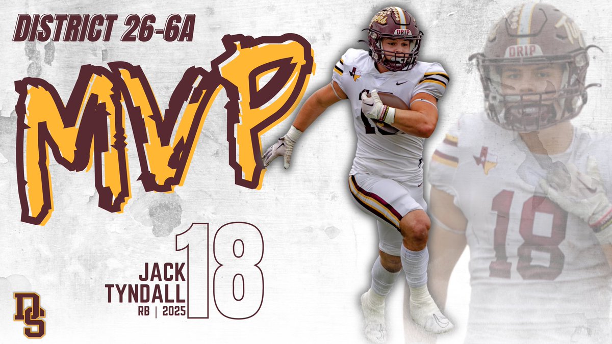 District 26-6A Most Valuable Player is Jack Tyndall. Congratulations on this huge honor, Jack! #TPD