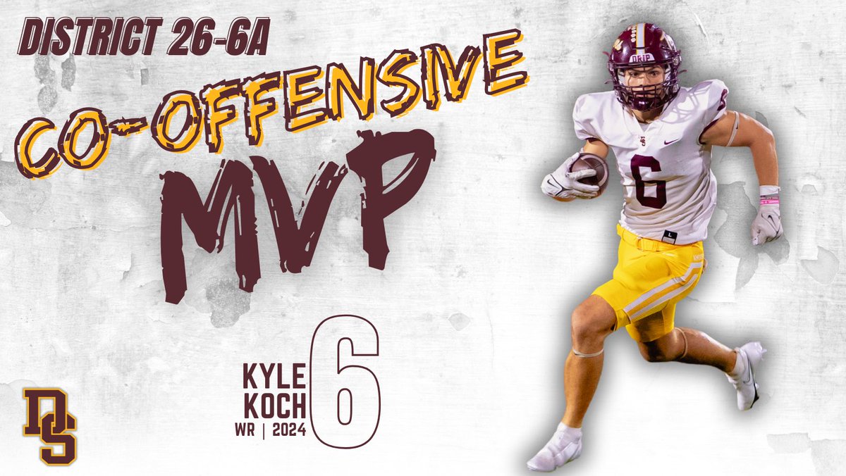 District 26-6A Co-Offensive Most Valuable Player is Kyle Koch! #MVP #TPD