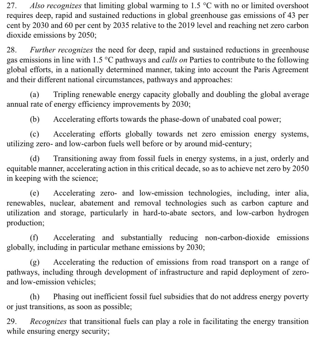 Nyt forslag til beslutning fra COP28 er netop ude🧐 Mangler stadig klart signal om hurtig udfasning af alle fossile brændsler + håndslag på solid støtte til fattige, som rammes af klimakatastrofer 🙄 #dkpol #dkenergi
