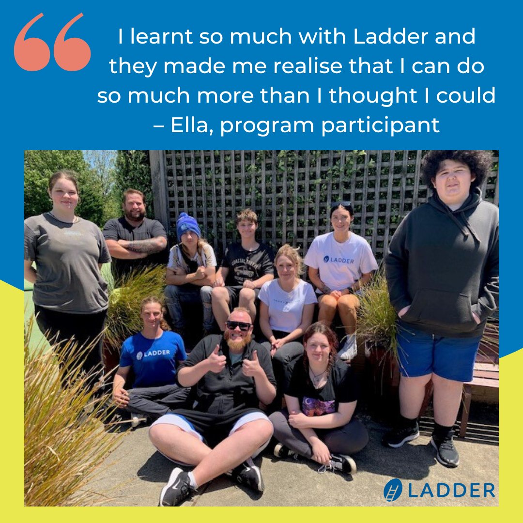 More young people recently graduated from our second Step Up Inner Gippsland program in Baw Baw, Victoria. Since graduating, they have successfully gained employment, are pursuing studies or returning to school in the new year. Find out more at ladder.org.au/News/ladder-pa…