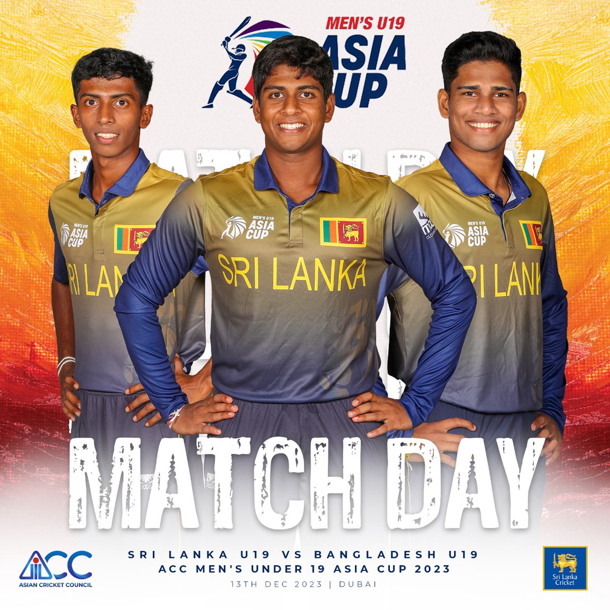 Sri Lanka U19s face off against Bangladesh U19s in the ACC Men's Under 19 Asia Cup. Match Starts at 11PM! #YoungLions #U19AsiaCup