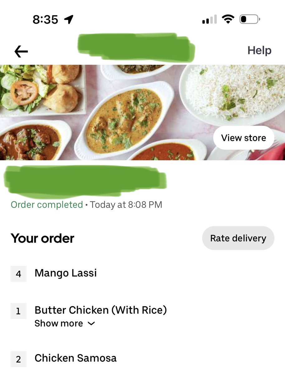 I FIGURED OUT WHY MY MANGO DRINKS ARE MULTIPLYING! (there are 4 now) it’s bc this Indian place has a “buy 1, get 1 free” deal w Mango Lassis. So if you order 1, the app automatically gives you a 2nd. But if you hit “Order Again”, it puts 2 in your cart, and gives you ANOTHER 2!