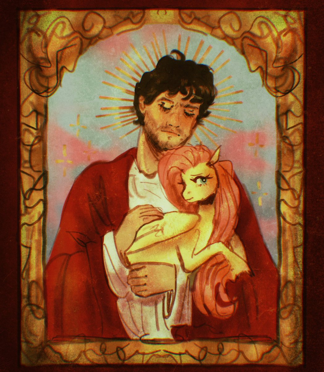 Will Graham holding Fluttershy like Jesus holding a lamb