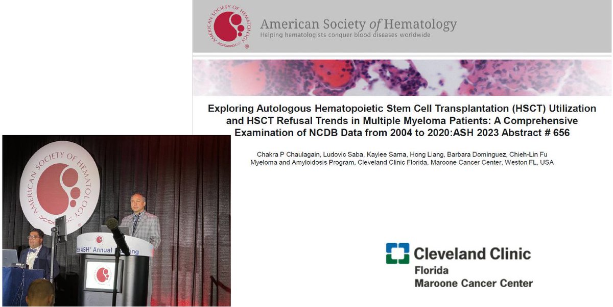 As ⁦@ASH_hematology⁩ 2023 meeting ends, it was a humbling experience taking the podium to represent ⁦@CleveClinicFL⁩ ⁦@Cancer_CCFla⁩ presenting our #myeloma research findings #mmsm