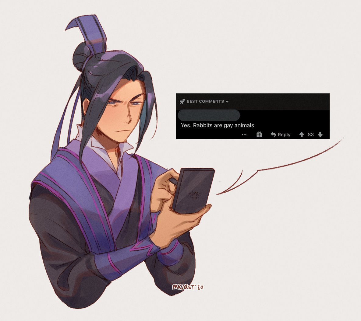 1boy male focus solo holding black hair phone chinese clothes  illustration images