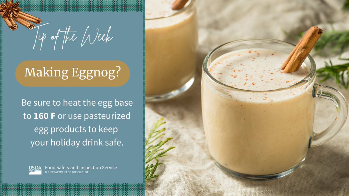 Salmonella may be present in raw shell eggs and cooking to 160 F is the only way to remove that risk! #FoodSafeHoliday #TipofTheWeek