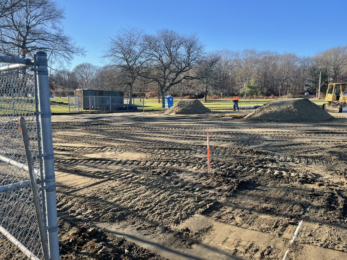 Construction begins on the new on campus softball facility at North Kingstown High School. @RIIL_sports