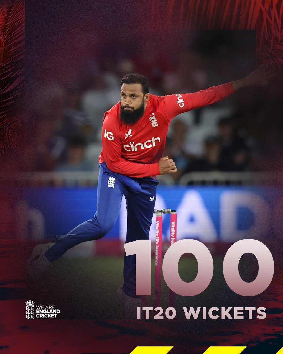 Now 💯 IT20 wickets! Adil Rashid is a legend 👑 #EnglandCricket | #WIvENG