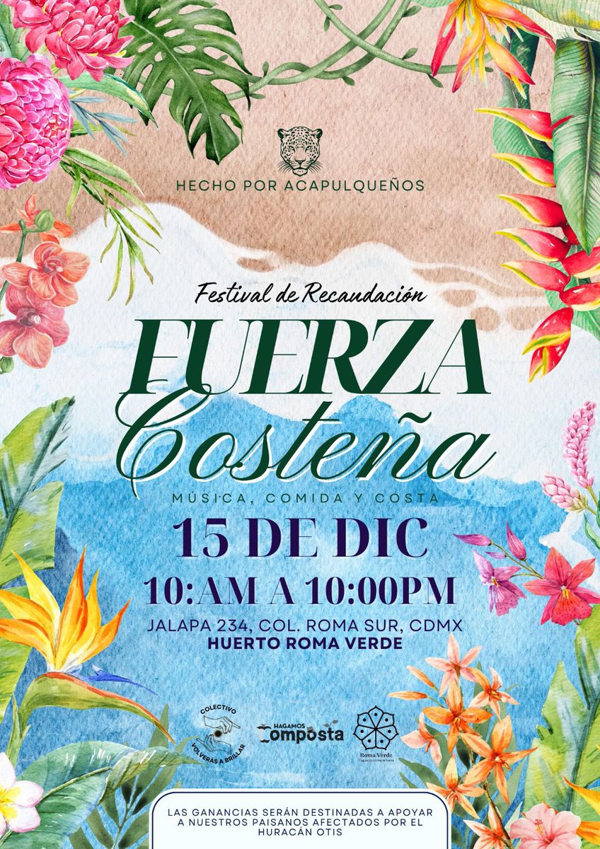 Viernes de Fuerza Costeña ✨<a href="/HuertoRomaVerde/">RomaVerde</a> CDMX