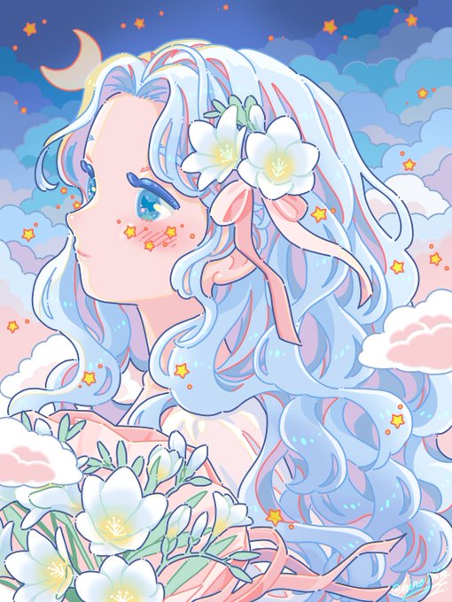 「blush crescent moon」 illustration images(Latest)｜2pages