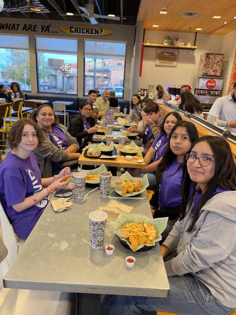 themrsclayton's tweet photo. Our @AVID4College @raisingcanes Fundraising Night was a success! @BirdvilleISD Our wonderful Principal Mr. Neal came, my fellow College &amp; Career Teachers came, and overall we had a really great turnout! Thank you to everyone who came out tonight! 🙏🏽💜💙❤️🥰☺️🎓🐔👏🏽👏🏽👏🏽 https://t.co/BMFgmIT8nc