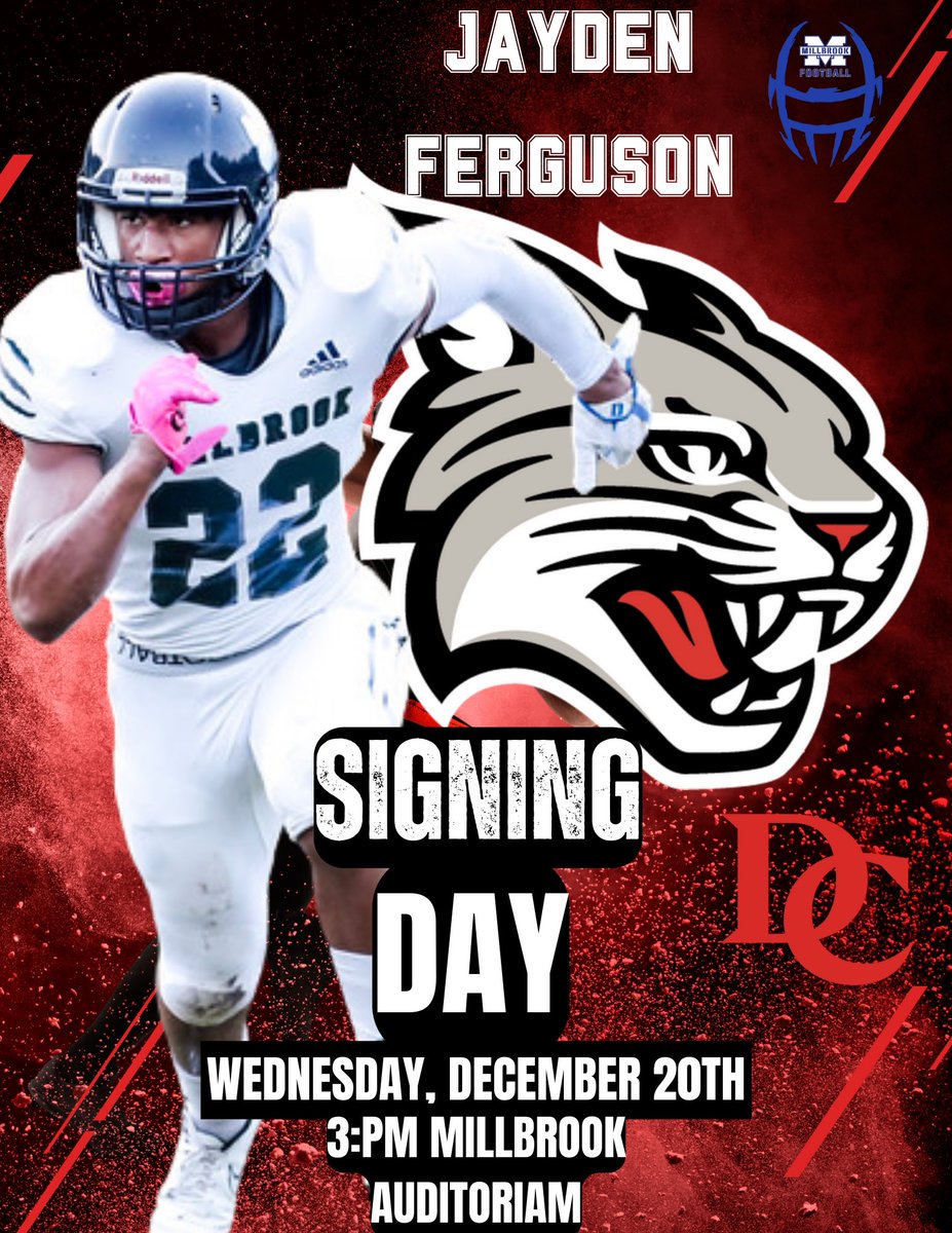 Jayden Ferguson #26 (@ferg32j) on Twitter photo #Blessed I am extremely grateful for this opportunity. I will be having a #SigningDay All are welcome to attend December 20 3pm <a href="/MillbrookSports/">Millbrook Athletics</a> <a href="/millbrookmagnet/">Millbrook Magnet HS</a> <a href="/DavidsonFB/">Davidson Football</a> <a href="/Scott_AbellFB/">Scott Abell</a> <a href="/MBrookFootball/">Millbrook_Football_Official</a> <a href="/MarshallLaymarr/">Laymarr Marshall</a> <a href="/Coach_Jenks/">Hunter Jenks</a> @DavFB_CoJack <a href="/bryce_pm/">Bryce Perry-Martin</a> <a href="/On3Recruits/">Follow @Rivals</a> #Blessed I am extremely grateful for this opportunity. I will be having a #SigningDay All are welcome to attend December 20 3pm <a href="/MillbrookSports/">Millbrook Athletics</a> <a href="/millbrookmagnet/">Millbrook Magnet HS</a> <a href="/DavidsonFB/">Davidson Football</a> <a href="/Scott_AbellFB/">Scott Abell</a> <a href="/MBrookFootball/">Millbrook_Football_Official</a> <a href="/MarshallLaymarr/">Laymarr Marshall</a> <a href="/Coach_Jenks/">Hunter Jenks</a> @DavFB_CoJack <a href="/bryce_pm/">Bryce Perry-Martin</a> <a href="/On3Recruits/">Follow @Rivals</a>