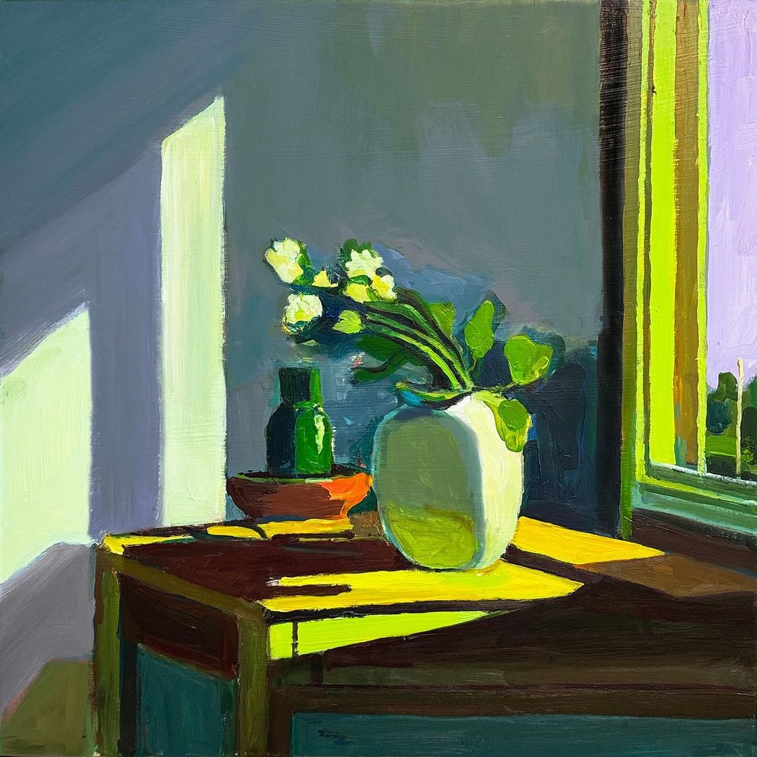 My current series explores the effects of coloured light and the relationships between objects and shadows. I’m learning that light is not always white! 

“The World Outside”, 60X60cm, acrylic on board.

#InteriorDesign #HomeStyle #Interior123 #stilllife #HomeInspiration