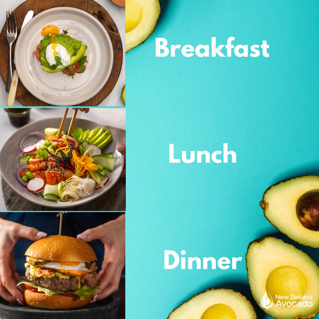 🥑✨When is your favourite time to enjoy avocado? 🍽️ Whether it's a breakfast boost, a lunchtime delight, or a dinner sensation, we've got recipes for every mealtime over at nzavocado.co.nz! Dive into a world of avocado goodness. 🥑 #AvocadoRecipes #AvocadosFromNZ