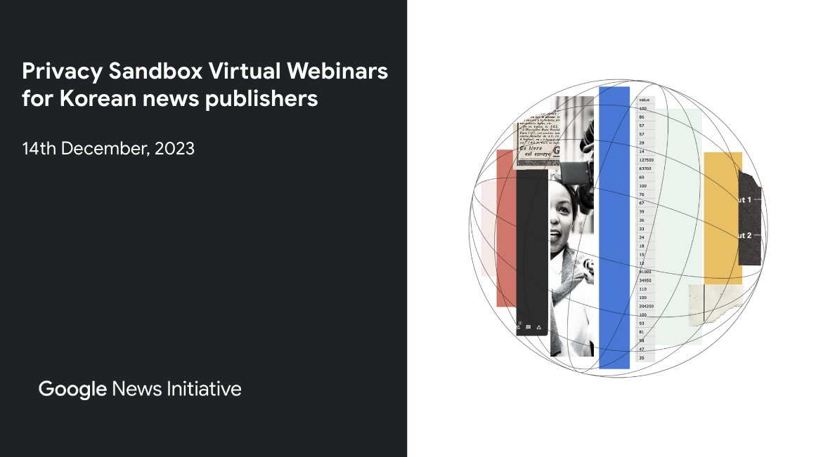 Register for the Privacy Sandbox Webinars in Korean. This series of webinars will provide an overview of the Privacy Sandbox, key updates and recommended actions to help prepare news publishers for 3rd cookie deprecation in Chrome. newsonair.withgoogle.com/events/privacy…