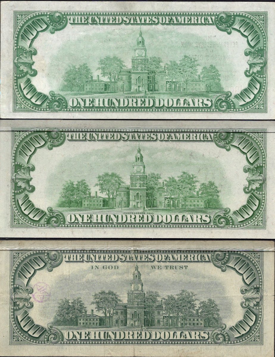 $100 Bills

1929 Kansas City FRBN
1934 Cleveland FRN
1966 Legal Tender Star Note

#money #history #USA🇺🇸
