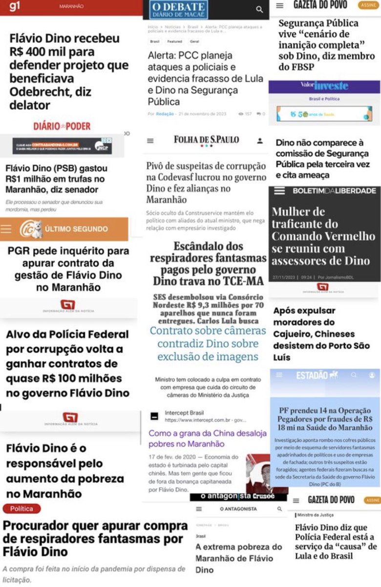 LGAFBr's tweet image. Uma pequena amostra da extensa ficha criminal do comunista e pretendente a ministro do STF Flavio Dino. Isso apenas o que saiu na grande imprensa. Imagina os crimes que foram omitidos. #FlavioDinoNoSTFNao