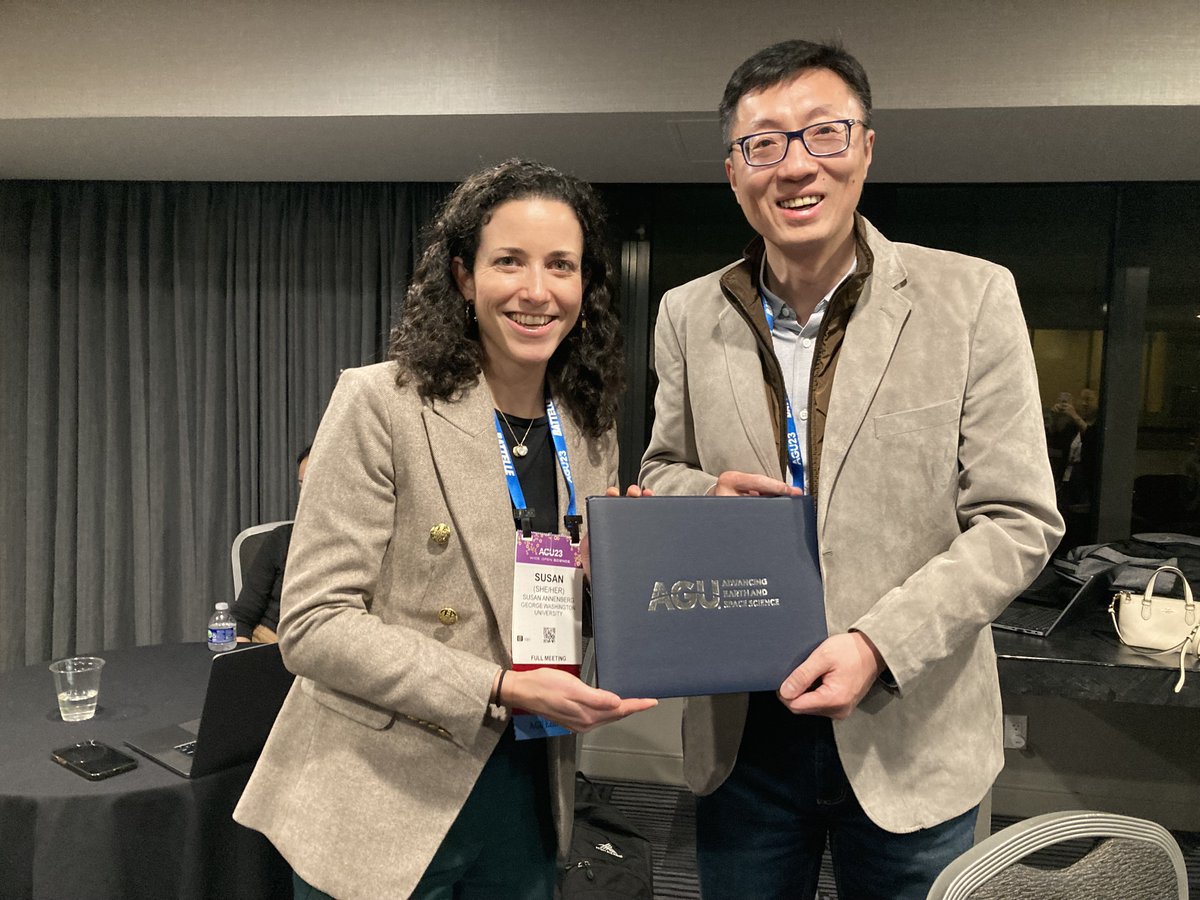 Huge congratulations to Dr. Yang Liu @EmoryRollins for receiving this year’s #AGU23 #GeoHealth Award in recognition of his exceptional achievements to better the quality of human well-being through the integration of geosciences with health sciences. @SusanAnenberg @theAGU