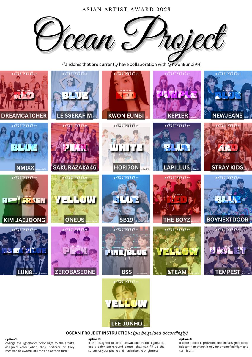 Kwon Eunbi Philippines (@kwoneunbiph) on Twitter photo β¨#AAA2023inPH OCEAN PROJECT LIST β¨
Here's the list of all fandoms that are in collaboration with <a href="/KwonEunbiPH/">Kwon Eunbi Philippines</a>~
We encourage everyone (especially RUBIs) to save/print this list as a guide for the event!
Let's give them a beautiful ocean and show them the love of Filosβ€οΈ β¨#AAA2023inPH OCEAN PROJECT LIST β¨
Here's the list of all fandoms that are in collaboration with <a href="/KwonEunbiPH/">Kwon Eunbi Philippines</a>~
We encourage everyone (especially RUBIs) to save/print this list as a guide for the event!
Let's give them a beautiful ocean and show them the love of Filosβ€οΈ