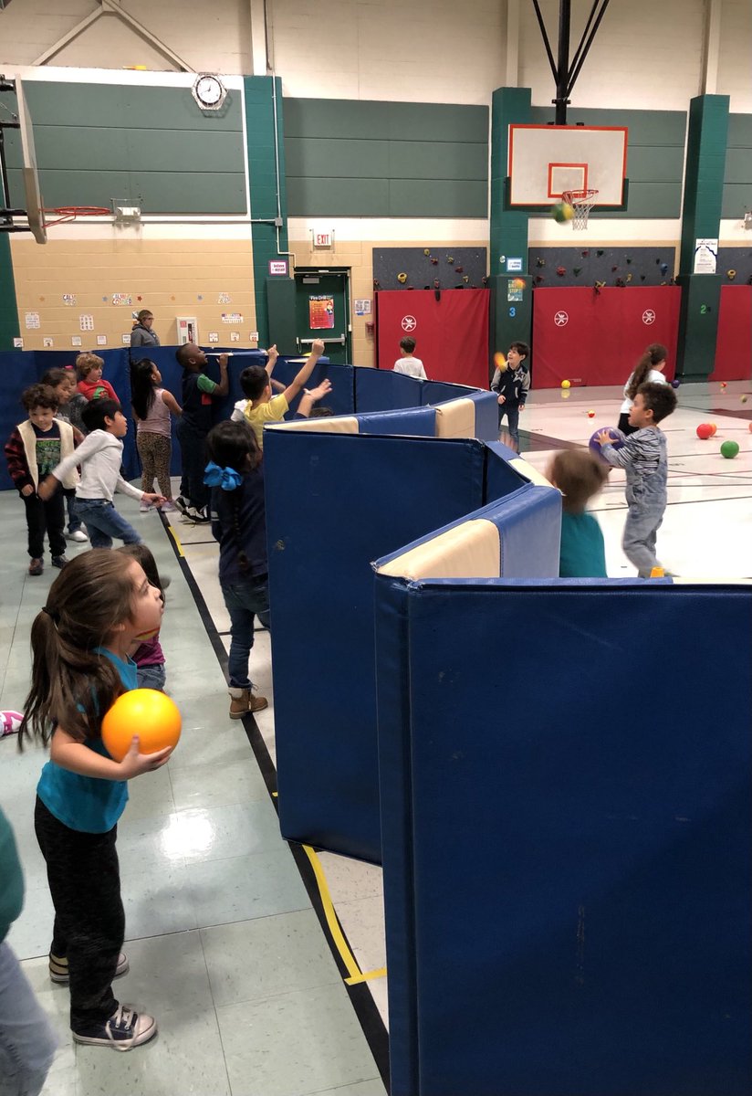 ⁦<a href="/NISDRhodes/">Rhodes Elementary</a>⁩ Raptor Kinders having a blast with Aliens vs Astronauts! Aliens in space throwing asteroids/balls into astronauts’ ship. Astronauts throw back out. This is a PE favorite!⁦<a href="/NISD_PE/">NISD PE</a>⁩