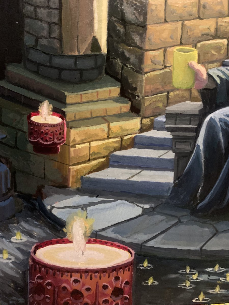 PaintWraith's tweet photo. 🐉 Woke up today and finished this painting of my late dungeon master Stacy, thank you for all the adventures you gave us. 🧝🏻‍♂️ 
#DnD #commemoration #art https://t.co/IrWJE7e476