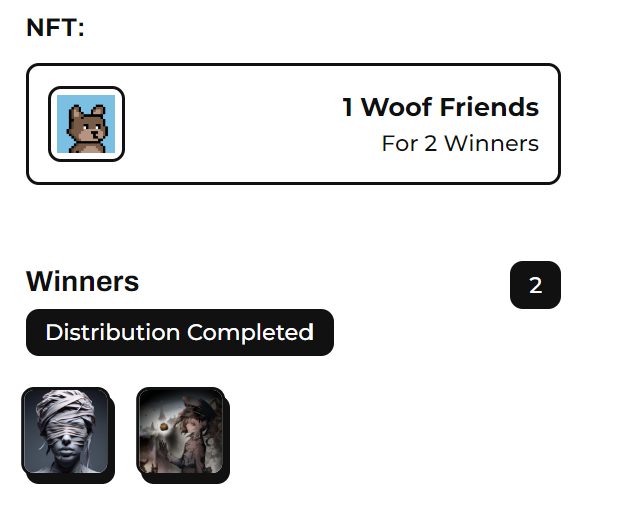 NFT distribution rewards completed 
app.orbler.io/mission/11

CA (Polygon) - 0x1FfE760A8d5fD25E5c4A4383769BDE14404A70B5
🎉
