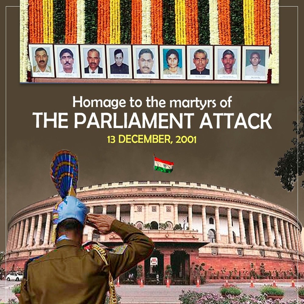 13 Dec,2001 #ParliamentAttack, #NeverForget #December13 #TerrorismRemembered #IndiaUnites