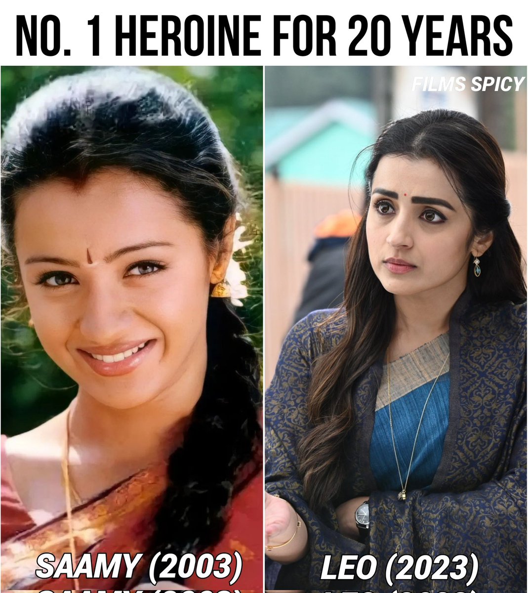 2003 - No. 1 Heroine of Kollywood
2023 - No. 1 Heroine of Kollywood 

Only one heroine in South India can do this! 🔥
#Trisha @trishtrashers 👍

#TrishaEra #21YearsOfSouthQueenTrisha #21YearsOfTrishaism #21YearsOfTrisha