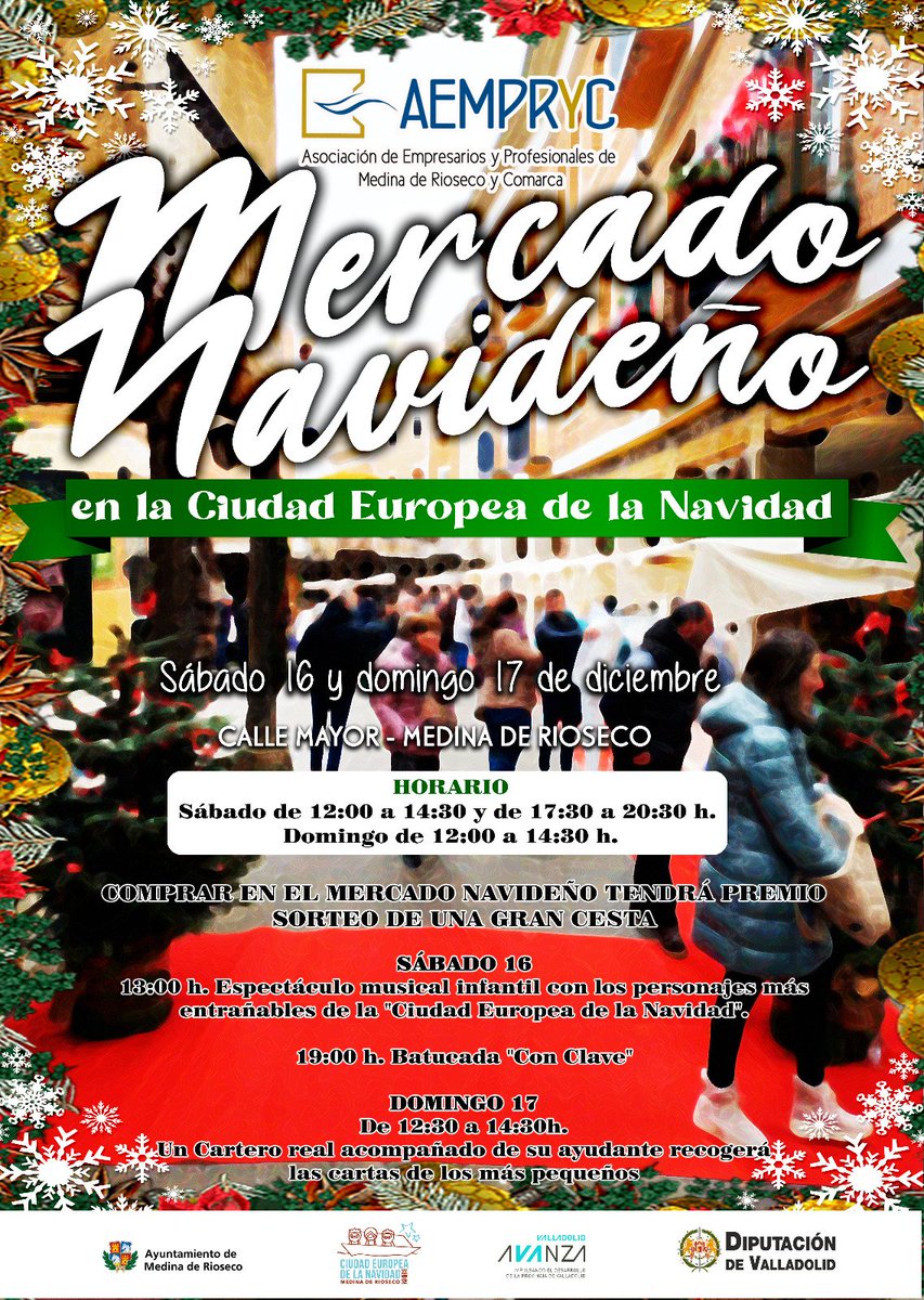 🎄 Mercado Navideño en la #CiudadEuropeadelaNavidad. El comercio riosecano sale a la calle este fin de semana con distintas actividades en la rúa Mayor.