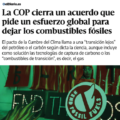 L'acord de la #COP28 és insuficient: ni prohibeix els combustibles fòssils ni tanca la porta a energies contaminants com el gas o la nuclear.

Necessitem governs valents per entomar el repte climàtic, no governs al servei dels poderosos als qui no els importa el futur del planeta