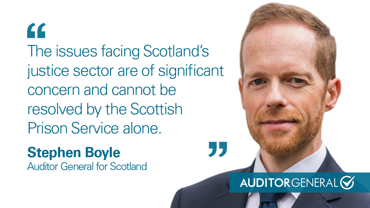 Scotland’s prison system is facing considerable risks: • The company hired to escort prisoners is delivering a poor service • The prison population is rising • Some older prisons are no longer fit-for-purpose. More in @AuditorGenScot’s new report: bit.ly/Scottish_Priso…