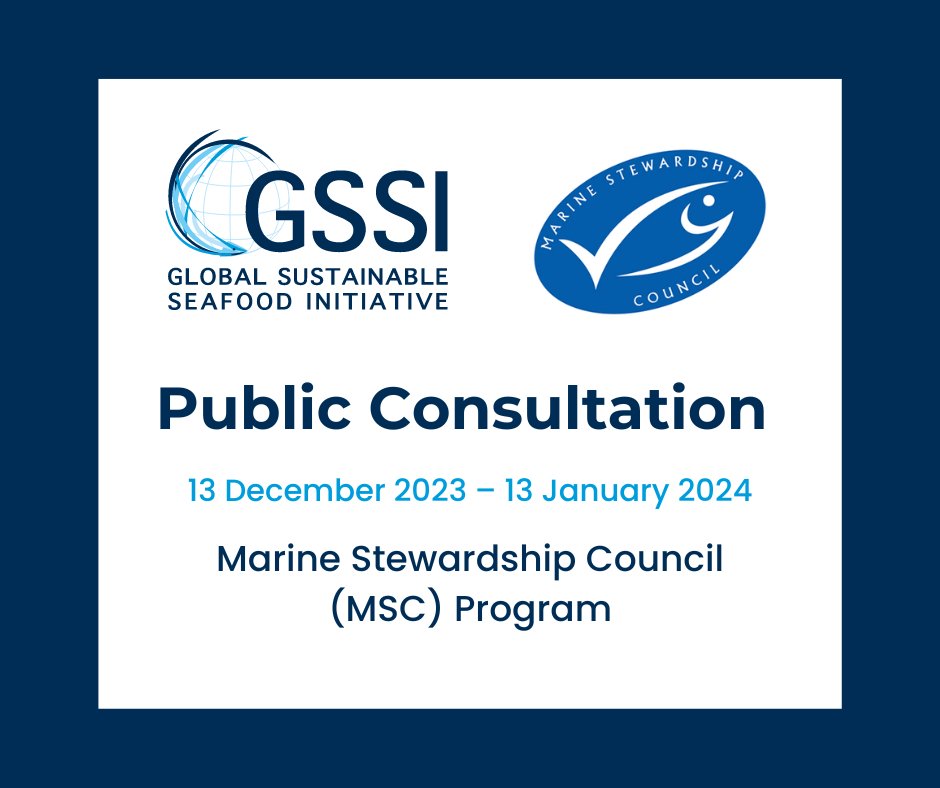📢 GSSI is holding a public consultation on the benchmarking of the Marine Stewardship Council (MSC) program under version 2.0 of the Global Benchmark. Learn more here👇 mailchi.mp/ourgssi.org/gs…