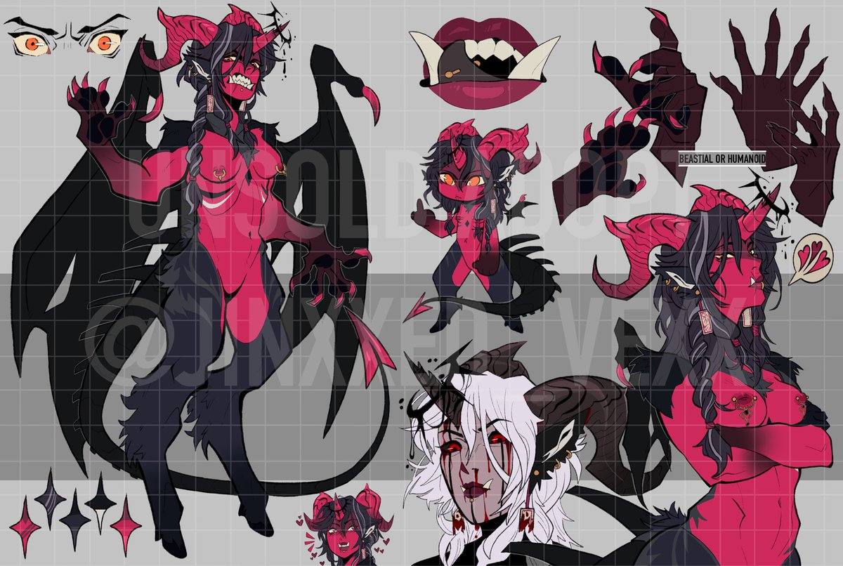 🩸Crimson Night Satyr🩸 Open Adopt Auction ⬇️ Info Below ⬇️