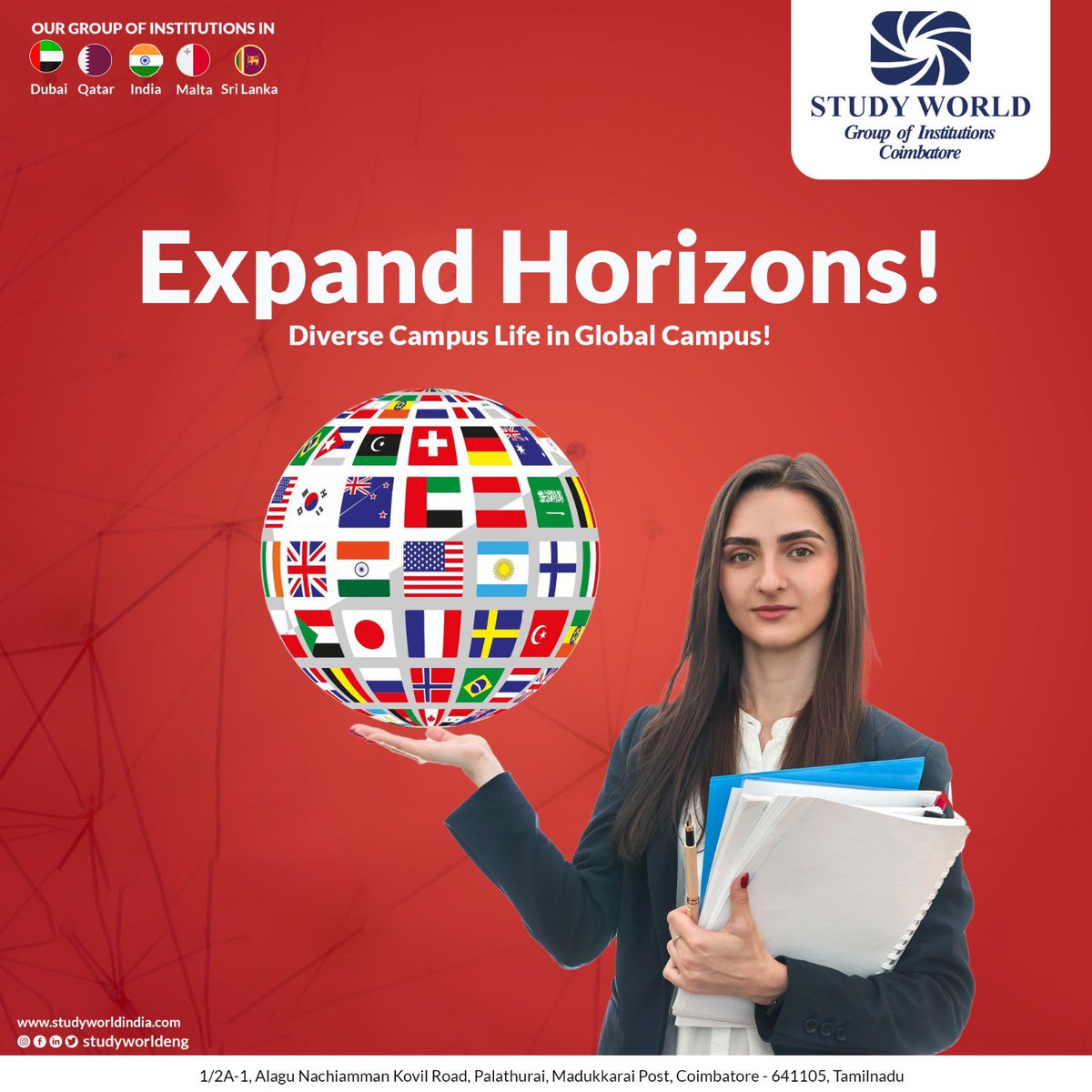 Explore an #internationalcampus experience focusing on diversity, innovation and unique programs. Get access to world-class amenities and advanced learning methodologies.

#studyworldgroupofinstitutions 
#bestcolleges 

#coimbatore #globalcampus #engineeringcolleges #studyworld