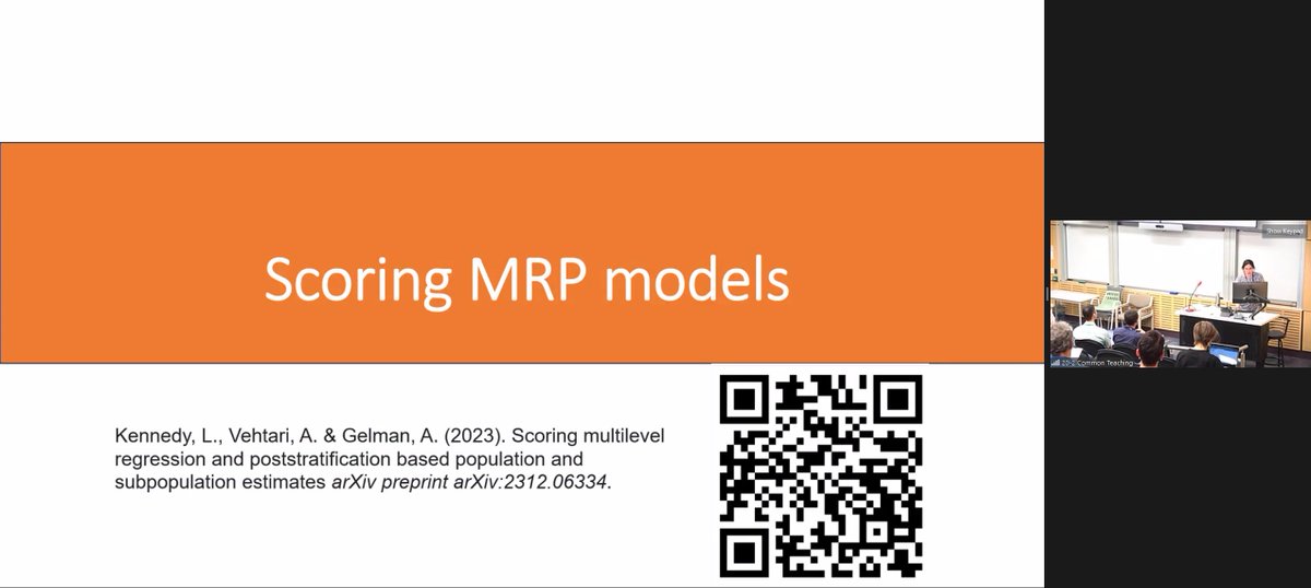 Jamie Hogg (@jamieahogg) on Twitter photo Great talk by <a href="/jazzystats/">Lauren Kennedy</a> at #ASC2023 on the challenges in selecting the best Bayesian MrP model! Preprint arxiv.org/abs/2312.06334 Great talk by <a href="/jazzystats/">Lauren Kennedy</a> at #ASC2023 on the challenges in selecting the best Bayesian MrP model! Preprint arxiv.org/abs/2312.06334