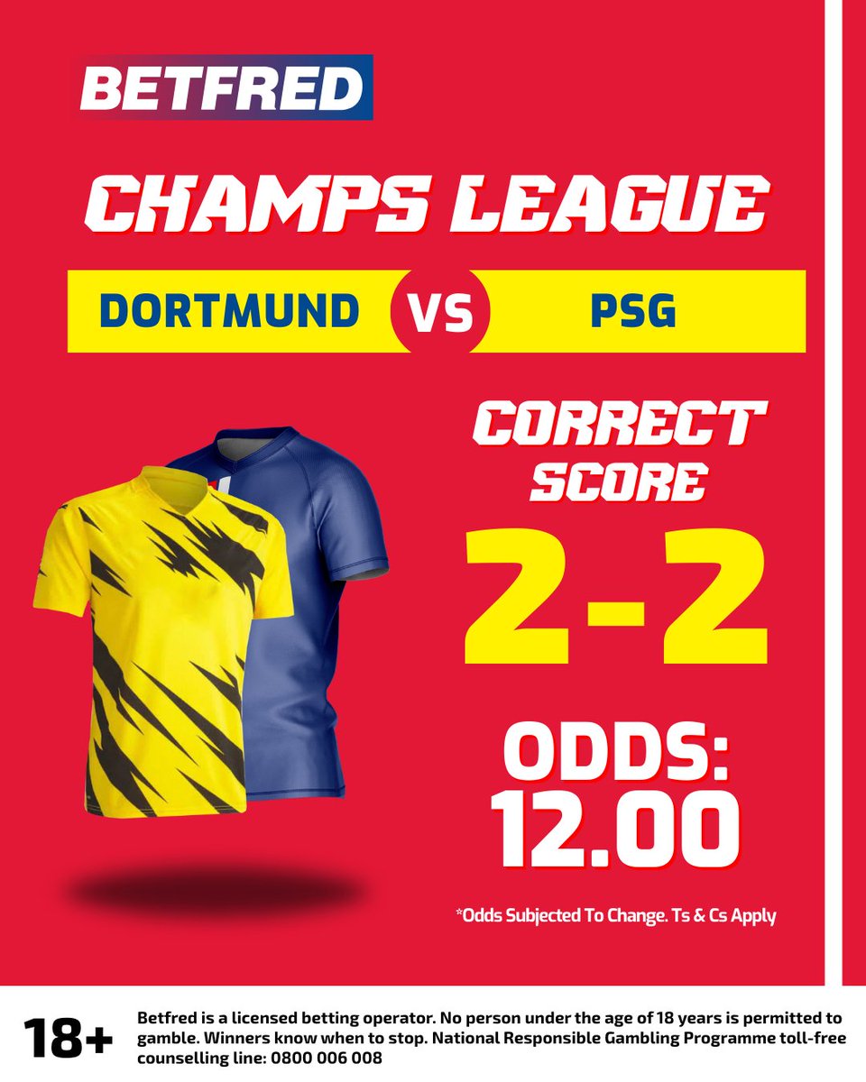 ⚽️| Dortmund takes on PSG, and the correct score predictions heat up! 

🤔| Can you predict a 0-0 draw at 12.00 odds? 

Share your predictions.

 Bet here - bit.ly/3tSbcGo 

#SkhokhoSeDiski #Lig1 #Bundesliga #ChampionsLeague #UEFA #Mbappe