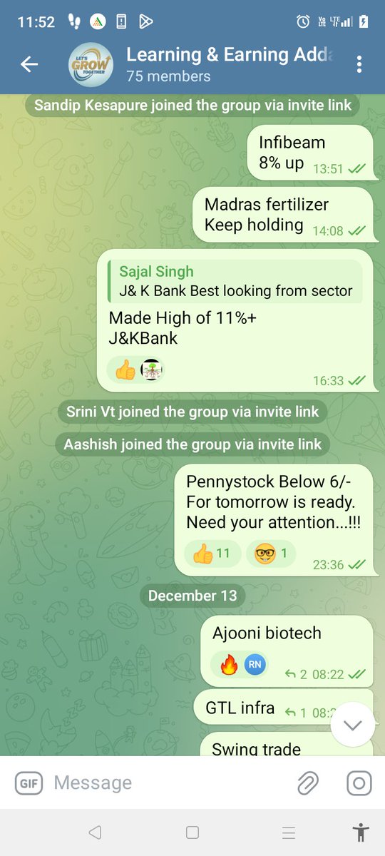 #Ajoonibiotech 20%
&
#GTLinfra 5%
Both in UC
SHARED ON TELEGRAM GROUP