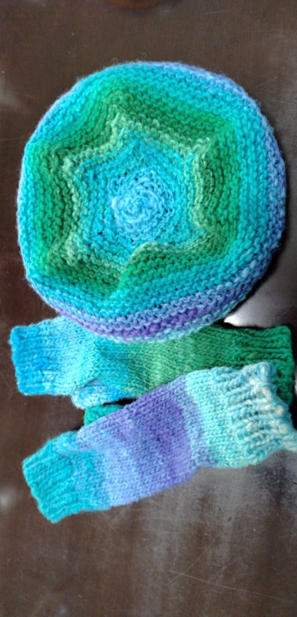 野呂英作さんの毛糸で、ベレー帽と指先のない手袋編んでみました😁

ウール100%で暖かいです。